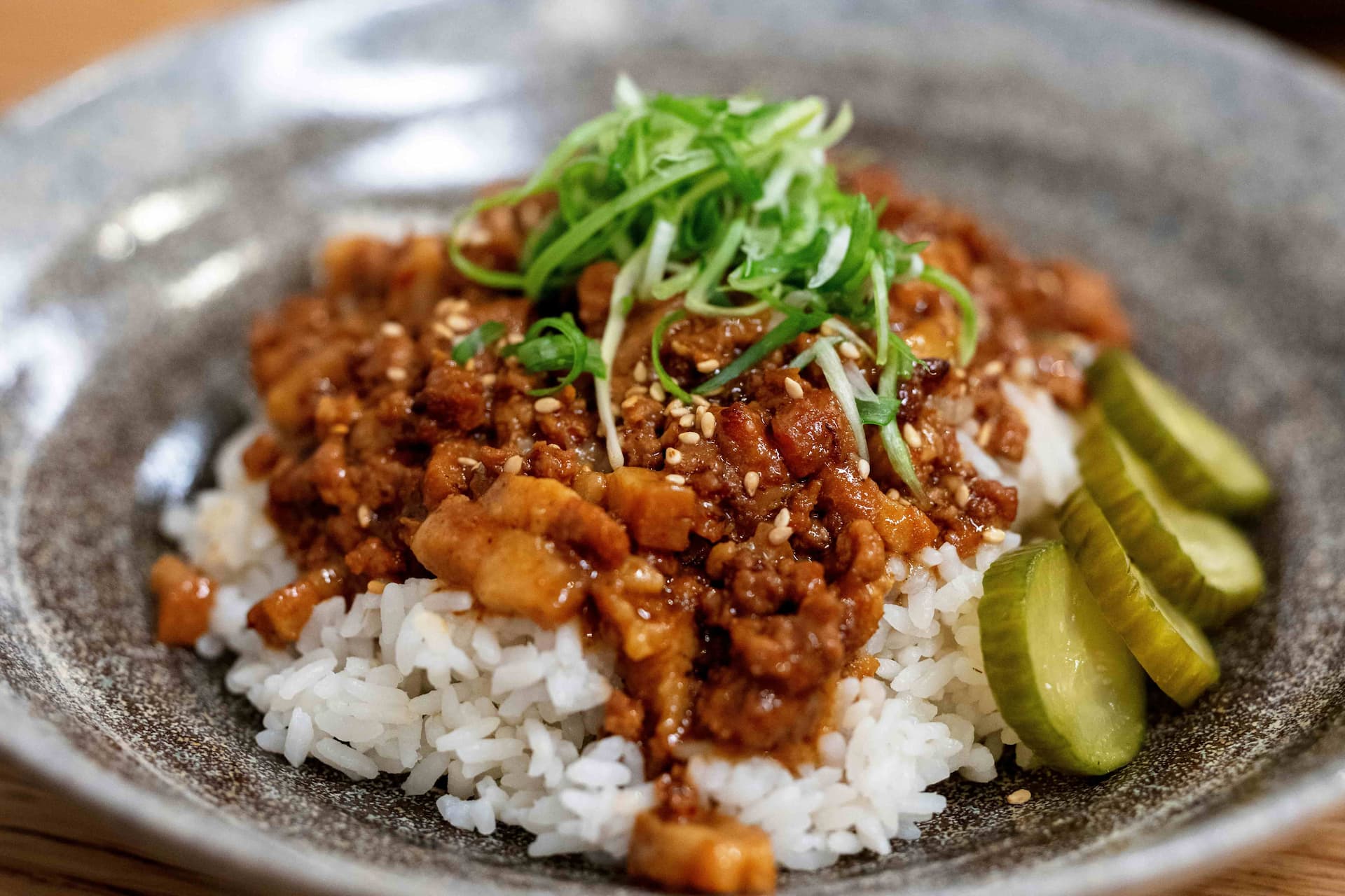 A bowl of Taiwanese braised pork rice