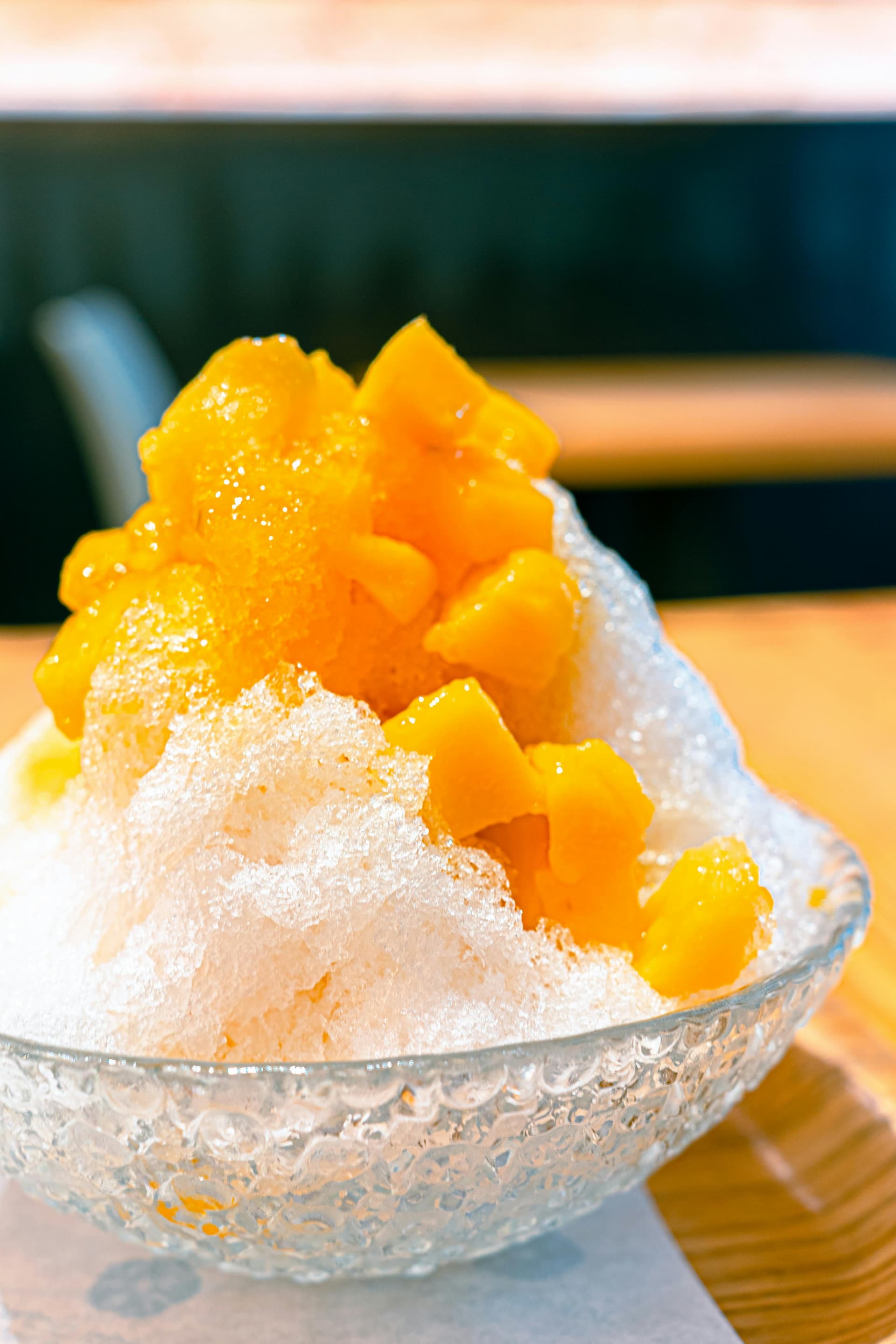 A bowl of Taiwanese mango shaved ice
